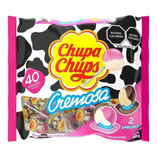 Chupa Chups Cremosa Pink 40ct